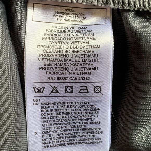 Adidas Pull-on Pants Elastic &Corded Waist Zip Ankles Gray Size M Pockets - Picture 14 of 16